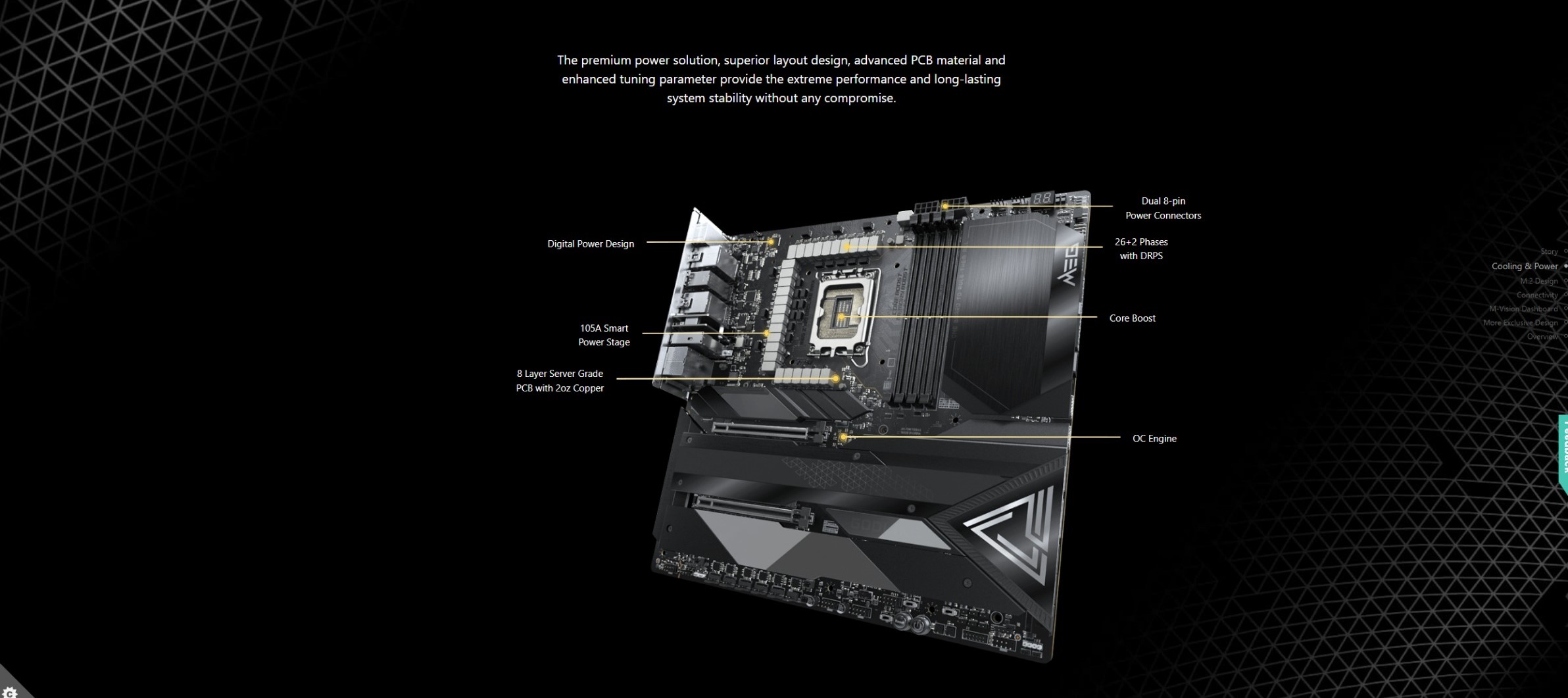 A large marketing image providing additional information about the product MSI MEG Z790 Godlike Max LGA1700 eATX Desktop Motherboard - Additional alt info not provided
